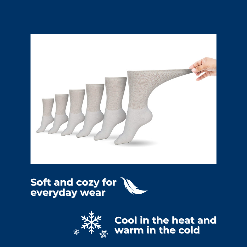 Women's Cotton Diabetic Crew Socks (6 Pair)
