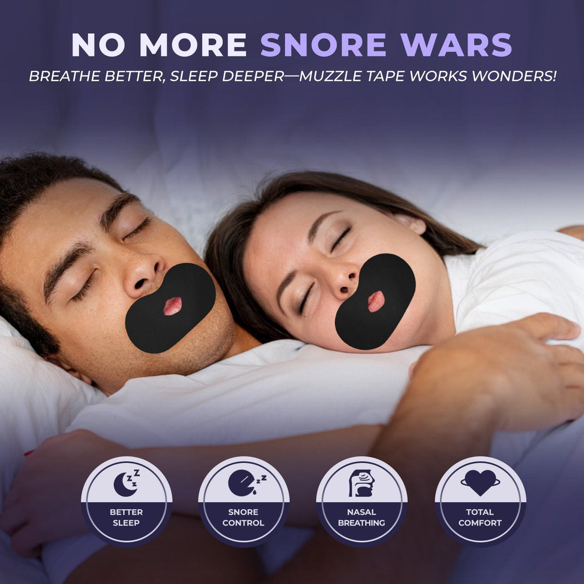 Muzzle® Mouth Tape for Adults (Strong Hold)