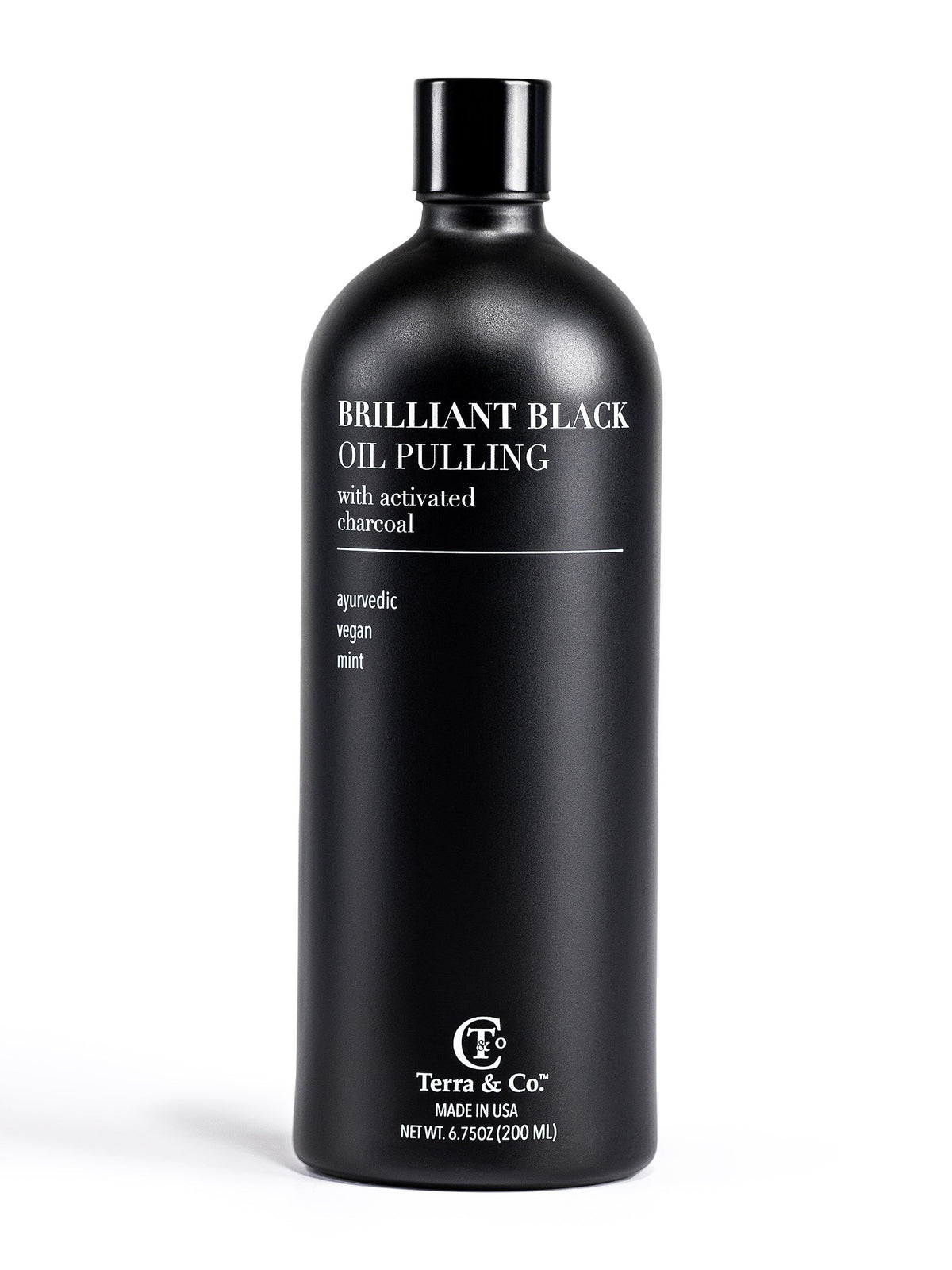 Brilliant Black® Oil Pulling – Charcoal Ayurvedic Mouthwash for Teeth Whitening & Fresh Breath, 6.75 oz