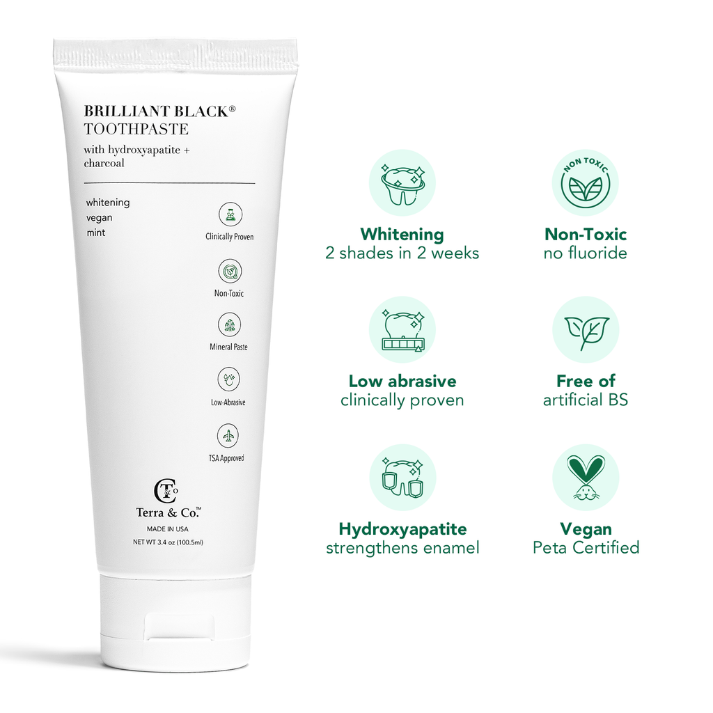 Brilliant Black® Whitening Toothpaste with Hydroxyapatite & Charcoal 3.4 oz